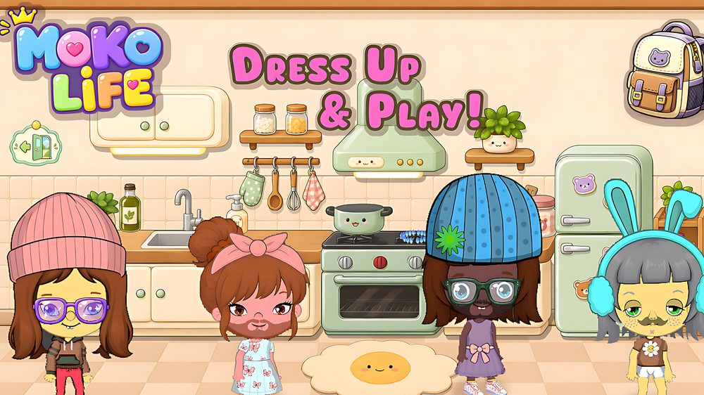 Dress up characters in the Moko Life kitchen